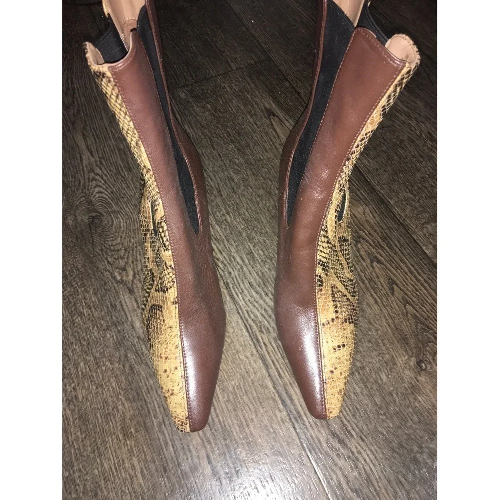 NEW Sam Edelman Women’s Size 6.5 Snake Leather Sammie Two Tone Booties